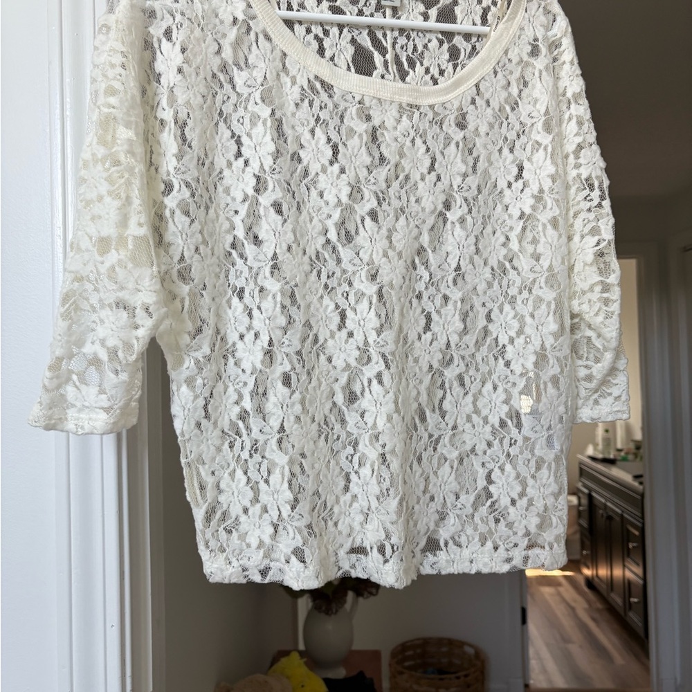 Forever 21 Lace Blouse - Cream